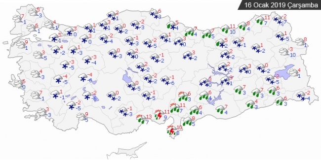 Yoğun kar ve kuvvetli fırtına uyarısı